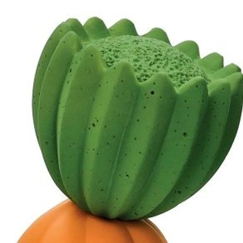 Lampada CACTUS Arancio BRANDANI in Porcellana 32 cm Fiore Verde Tavolo Comodino, fotografia 6 di 9