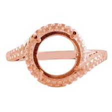 925 Sterling Silver 10mm Round Semi Mount Halo Ring For Engagement Ring