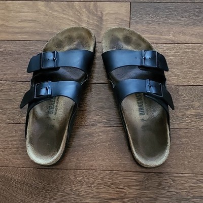 Birkenstock Arizona Black Leather Double Strap Size 40