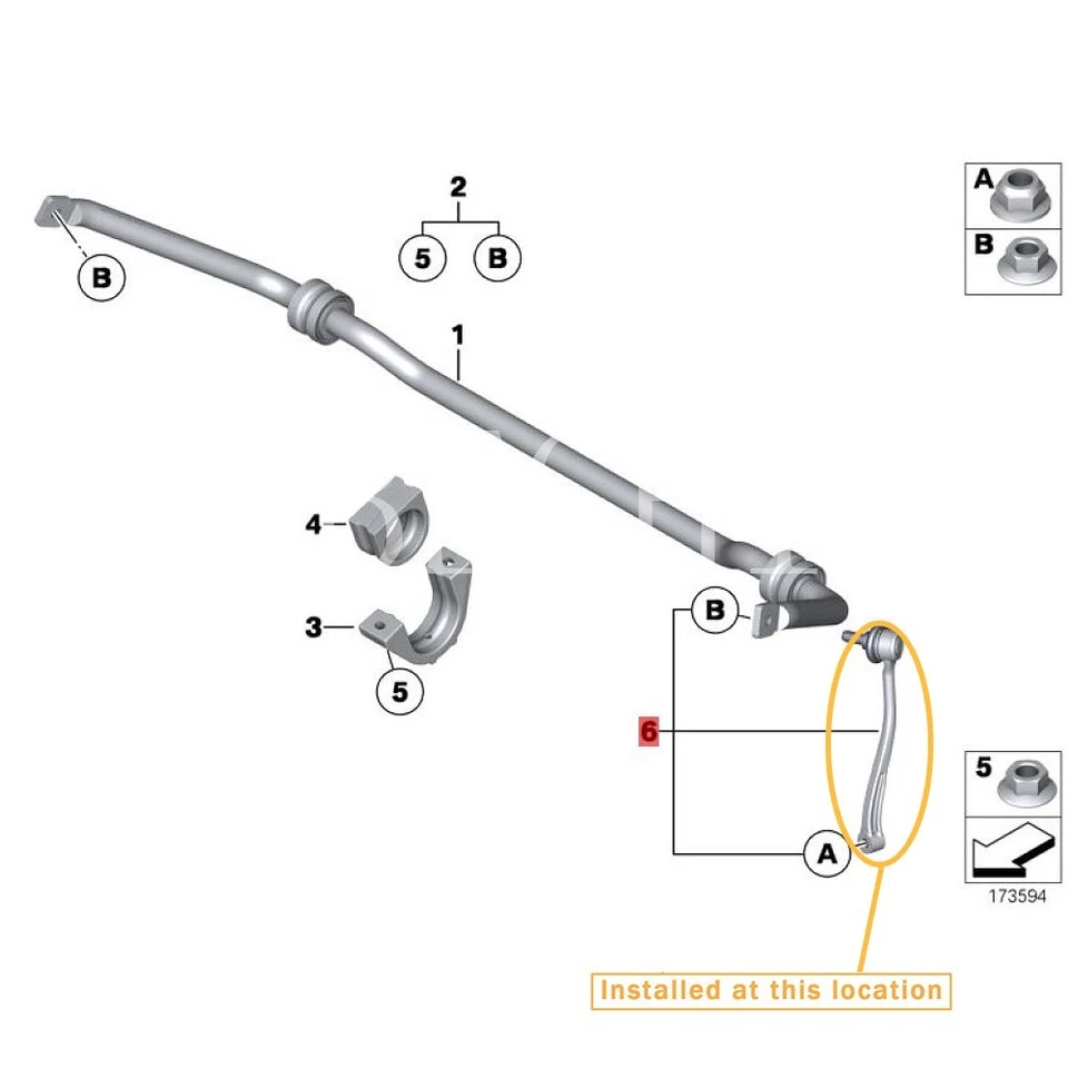 Barra estabilizadora izquierda para Rolls Royce Phantom OEM:31350440780 Foto 3 de 3
