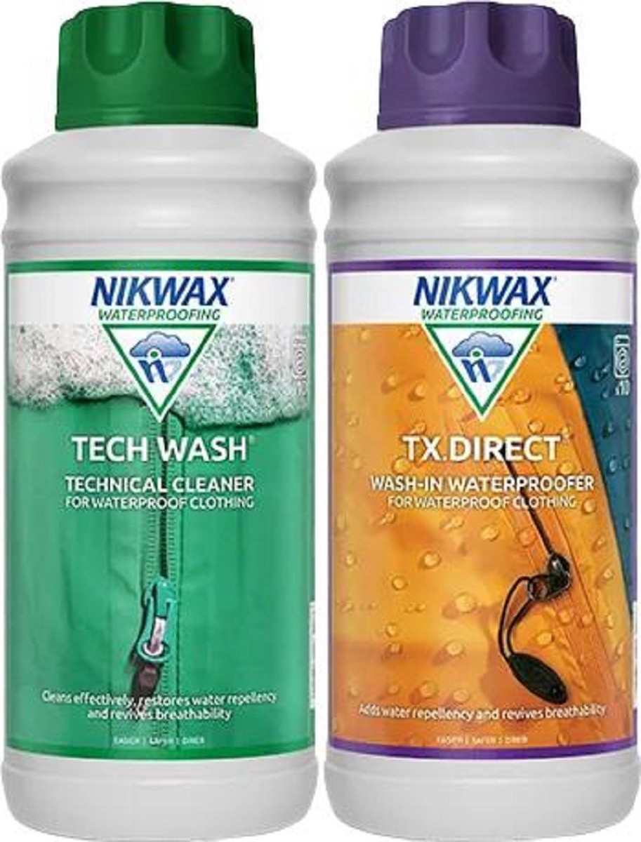 Nikwax Tech Wash TX Direct Twin Pack Cleaning Waterproof Outdoor
