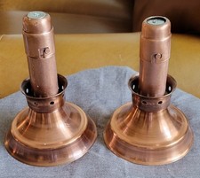 COPPIA DI PORTACANDELE VINTAGE FIRMATI HUTTON METALCRAFTS INC POCONO PINES RAME