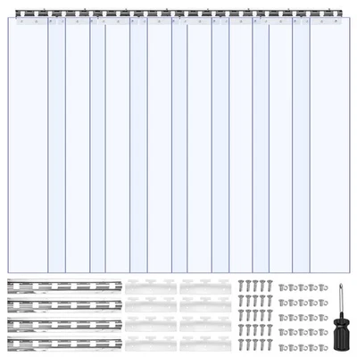 VEVOR Strip Curtain PVC Door Curtain 48" x 84" Cooler Freezer Clear Plastic