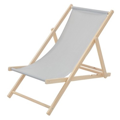 Liegestuhl Strandliege Sonnenliege Gartenliege Klappstuhl Liege Holz Hellgrau
