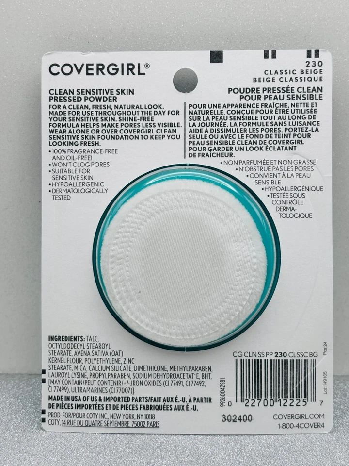 2X Covergirl Clean Sensitive Skin Pressed Powder -230 Classic Beige - Image 3 of 4