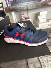 Youth Under Armour UA BGS JETTISON Shoes Sneakers Blue Red Sz 5y