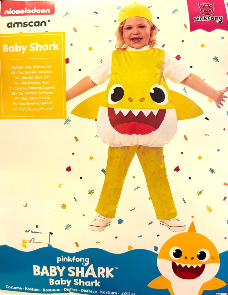 Amscan Baby Shark Mädchen Kostüm Hai Karneval Fasching