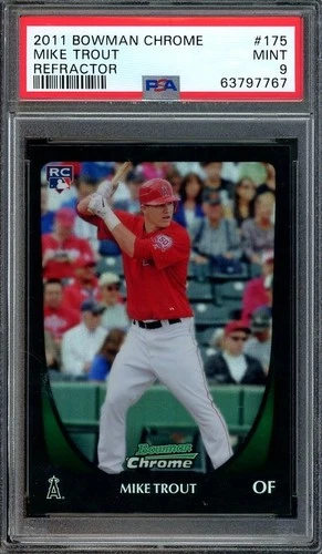 2011 Bowman Chrome #175 Mike Trout RC Refractor PSA 9 Los Angeles Angels 7767