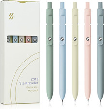 Gel Pens, 5 Pcs 0.5Mm Fine Point Smooth Writing Japanese Cute High-End Series Bl