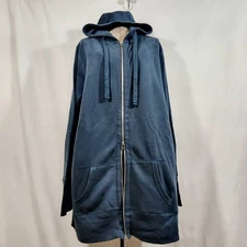 Great Northwest Women's 2X Blue Double Zip Front Hoody Sweatshirt Jacket