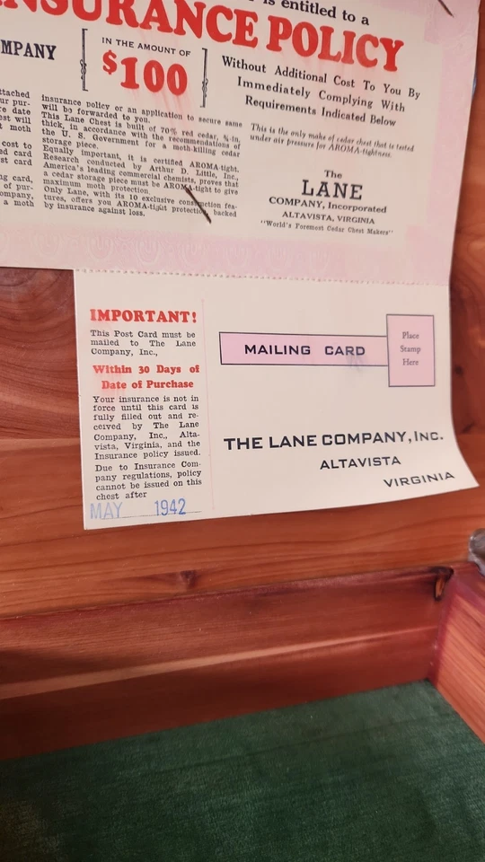 Art Deco Vintage Waterfall Cedar Chest or Trunk - Image 2 of 4