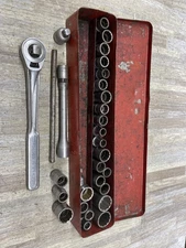 VINTAGE  USA CRAFTSMAN TOOLS SOCKET WRENCH SET  MIXED BRAND  27 SOUCKETS