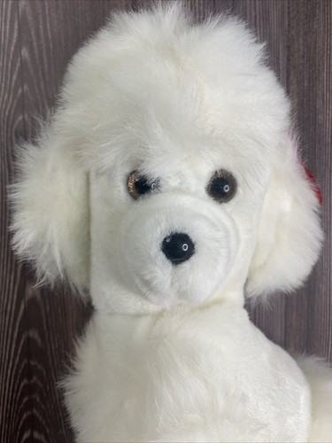 "Caniche francés blanco vintage 12"" K B Brothers pose sentada peluche relleno" - Imagen 8 de 9