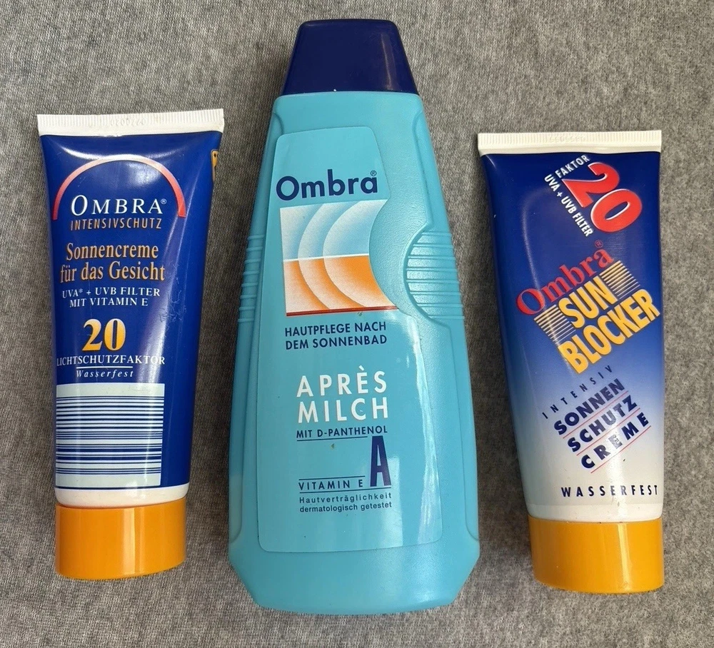 alte Ombra Sonnenschutzartikel zum Sammeln der Verpackungen