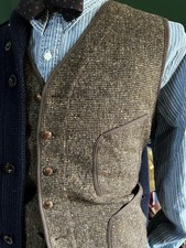 Double RL Mens Wool Tweed Vest - Waistcoat