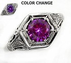 1CT Heat Treated Alexandrite 925 Sterling Silver Filigree Ring Sz 7 PC9-4 — photo 1