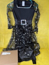 Witch New Girl's Size Large Dress  Hat Halloween Costume AM6