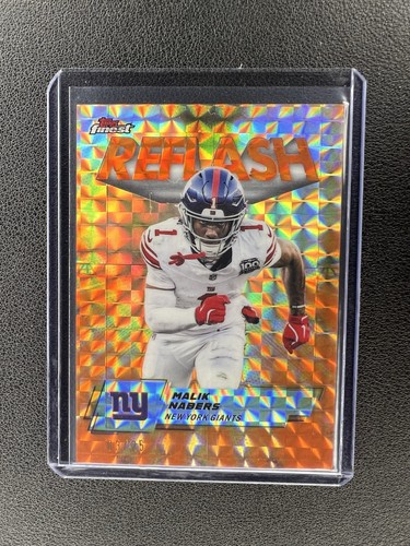2025 Topps Finest - Malik Nabers Reflash Orange Refractor /25