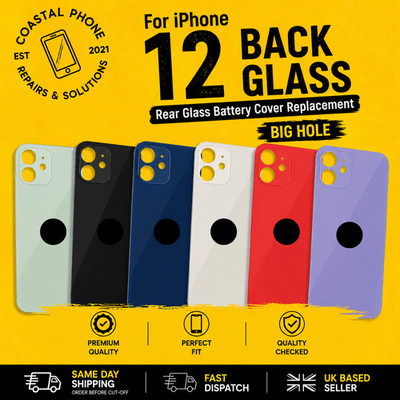 Für Apple iPhone 12 Rückseite Back Glas Akkudeckel Ersatz Großes Loch UK
