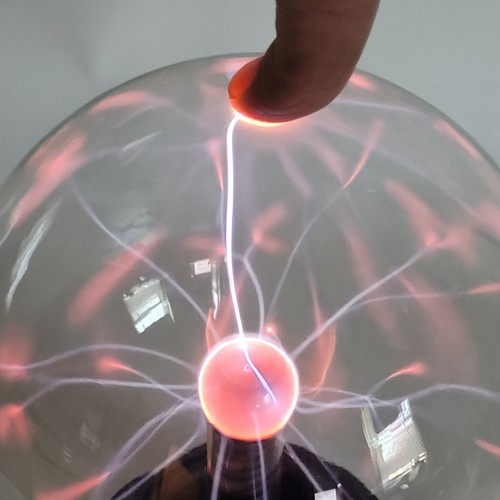 Plasma Ball Glass Globe Touch & Sound Motion Tesla Party Lamp Light 6" - Picture 4 of 4