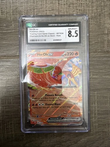 CGC 8.5 Ho-Oh EX 007/034 Charizard & Ho-Oh EX Deck Full Art Pokemon Card