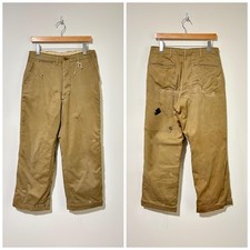40s vintage distressed military M-42 khaki chino pants trousers 100 W32 443358