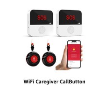 WiFi Smart Caregiver Pager - Wireless Alert System, 2 SOS Buttons, 1 Receiver...