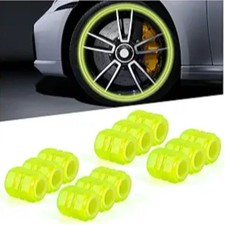 12PCS Car Tire Valve Stem Caps, Luminous Corrosion Resistant Auto -Yellow