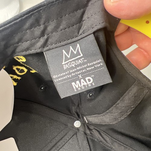 Jean-Michel Basquiat "Not For Sale" Mad Engine Black & Yellow SnapBack Hat - Picture 6 of 9