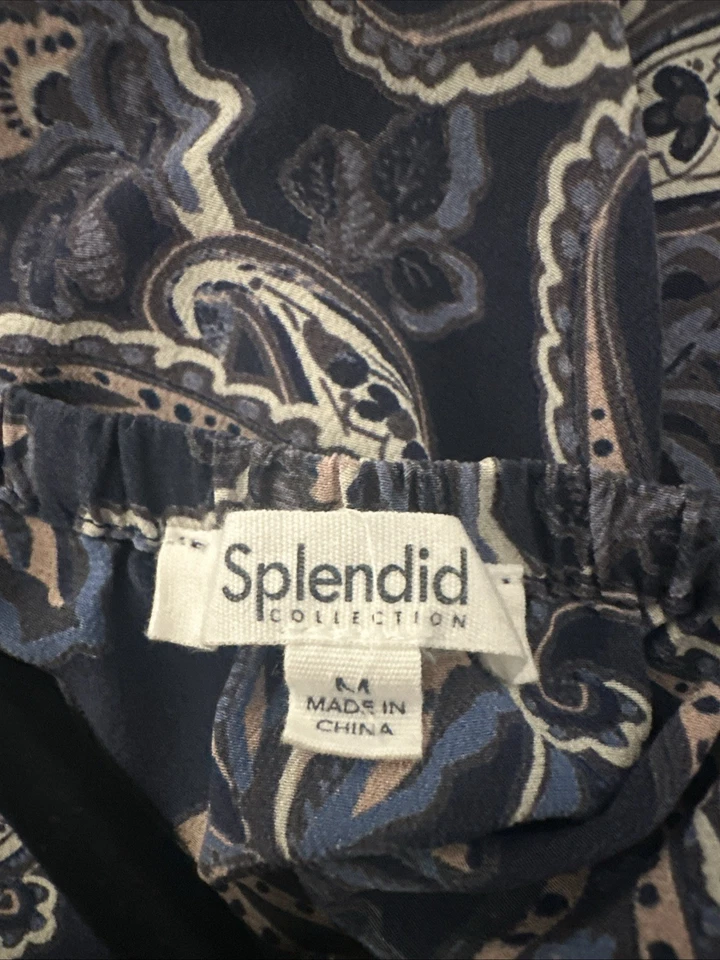 Espléndida Camisola Halter Azul Marino Cachemira 100% Seda Talla M Foto 4 de 4