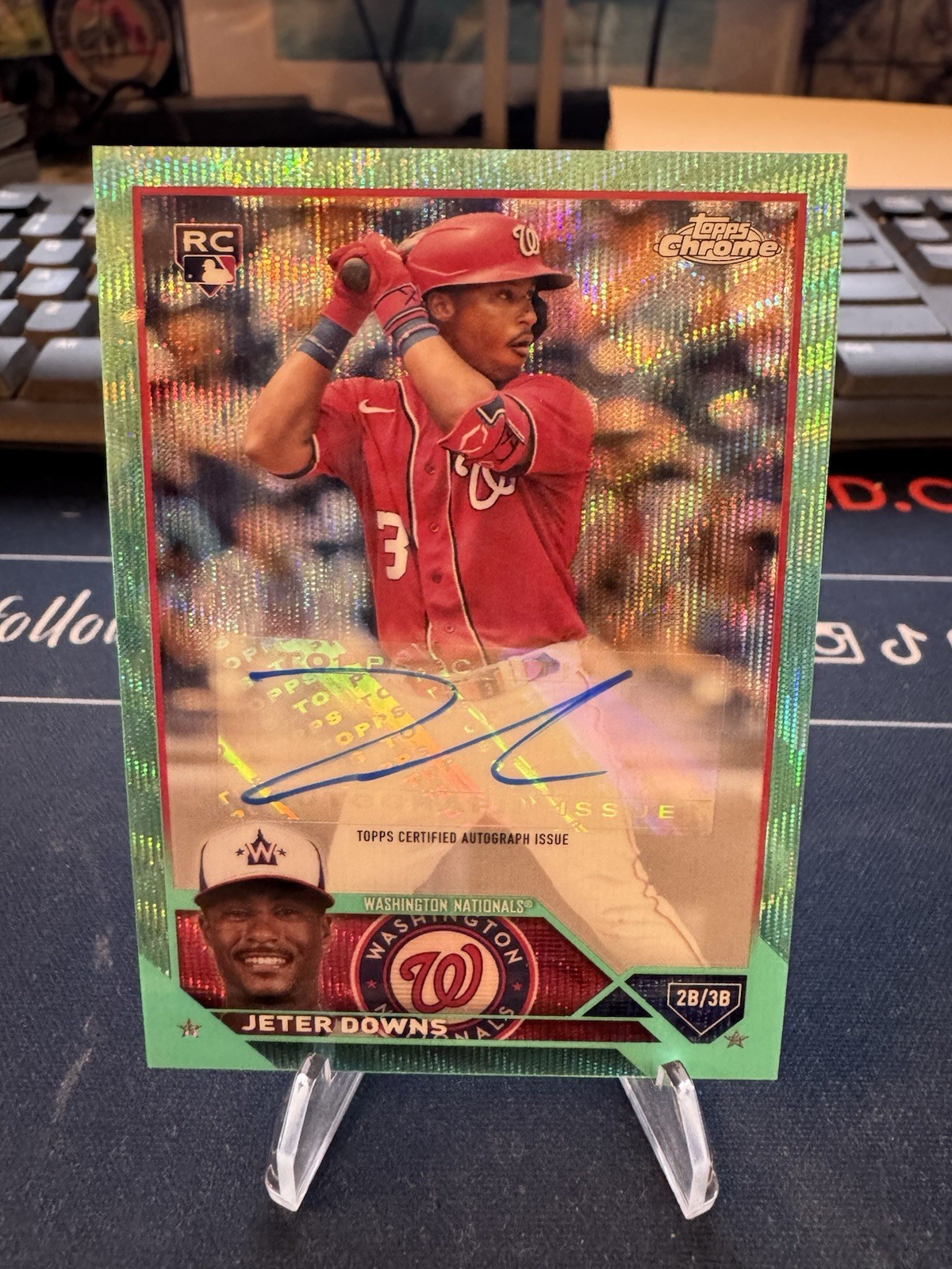 Jeter Downs 2023 Topps Chrome Aqua Wave Refractor RC Auto  #AC-JDO. /199