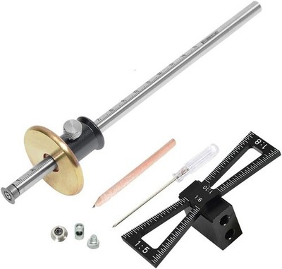 Dovetail Wheel Marking Gauge Kit   CNC Aluminum, 8  Steel Bar, Dual Scale