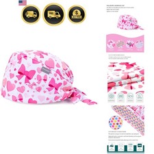 Scrub Caps for Women, Adjustable Women's Surgical Cap with Buttons, Breathabl...