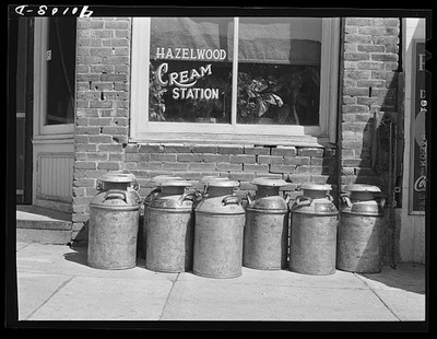 Photo:Cream cans. Genesee, Idaho