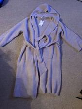 Robe côtelée à capuche femme Barefoot Dreams taille 2 gris argenté neuve avec étiquette taille 2