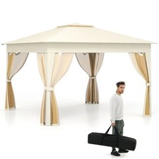 Costway 338 x 338 CM Pop Up Gazebo with Mesh Netting and Double Roof 2570