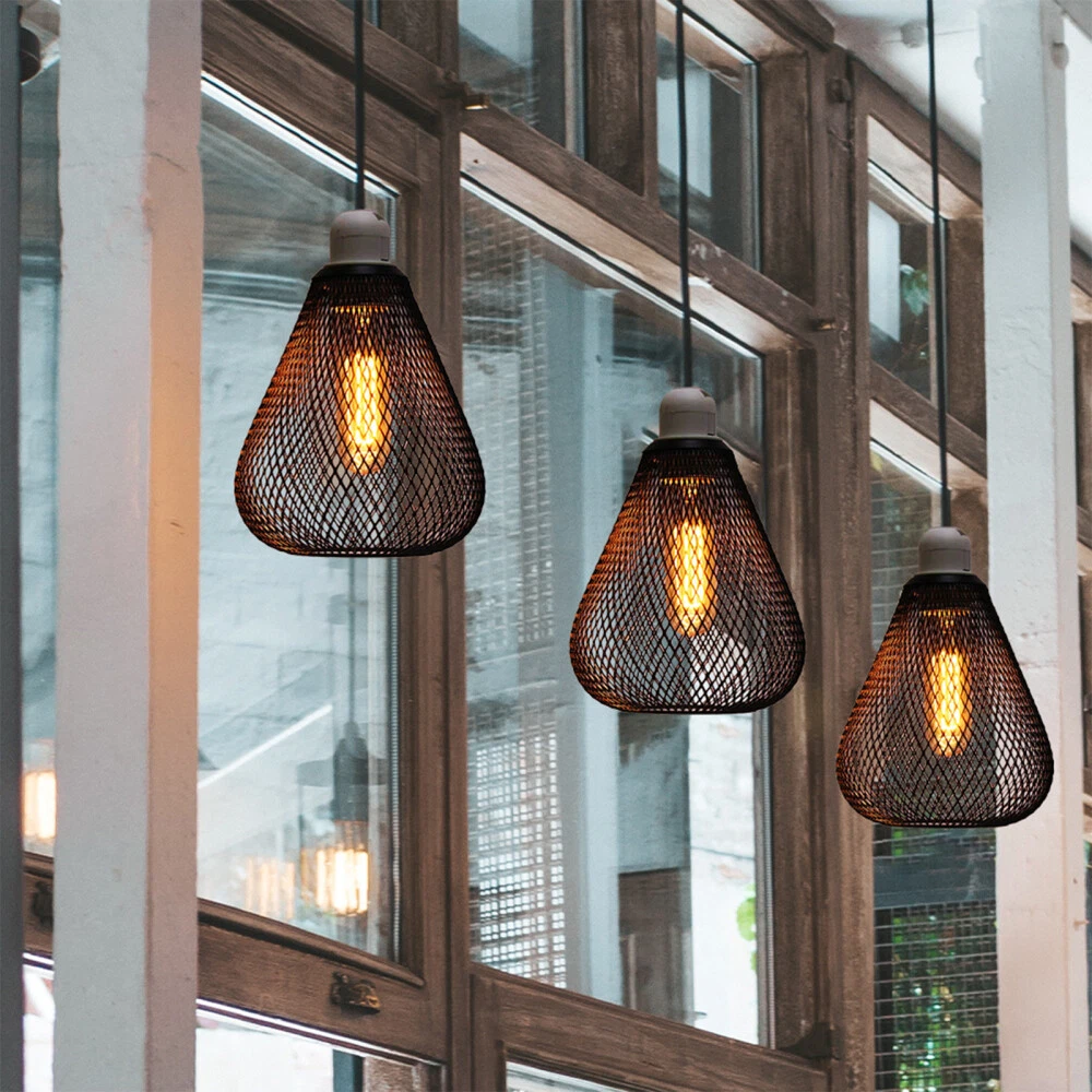 Iron Wire Lamp Shades Protective Wrought Lampshade Ceiling Light Mesh