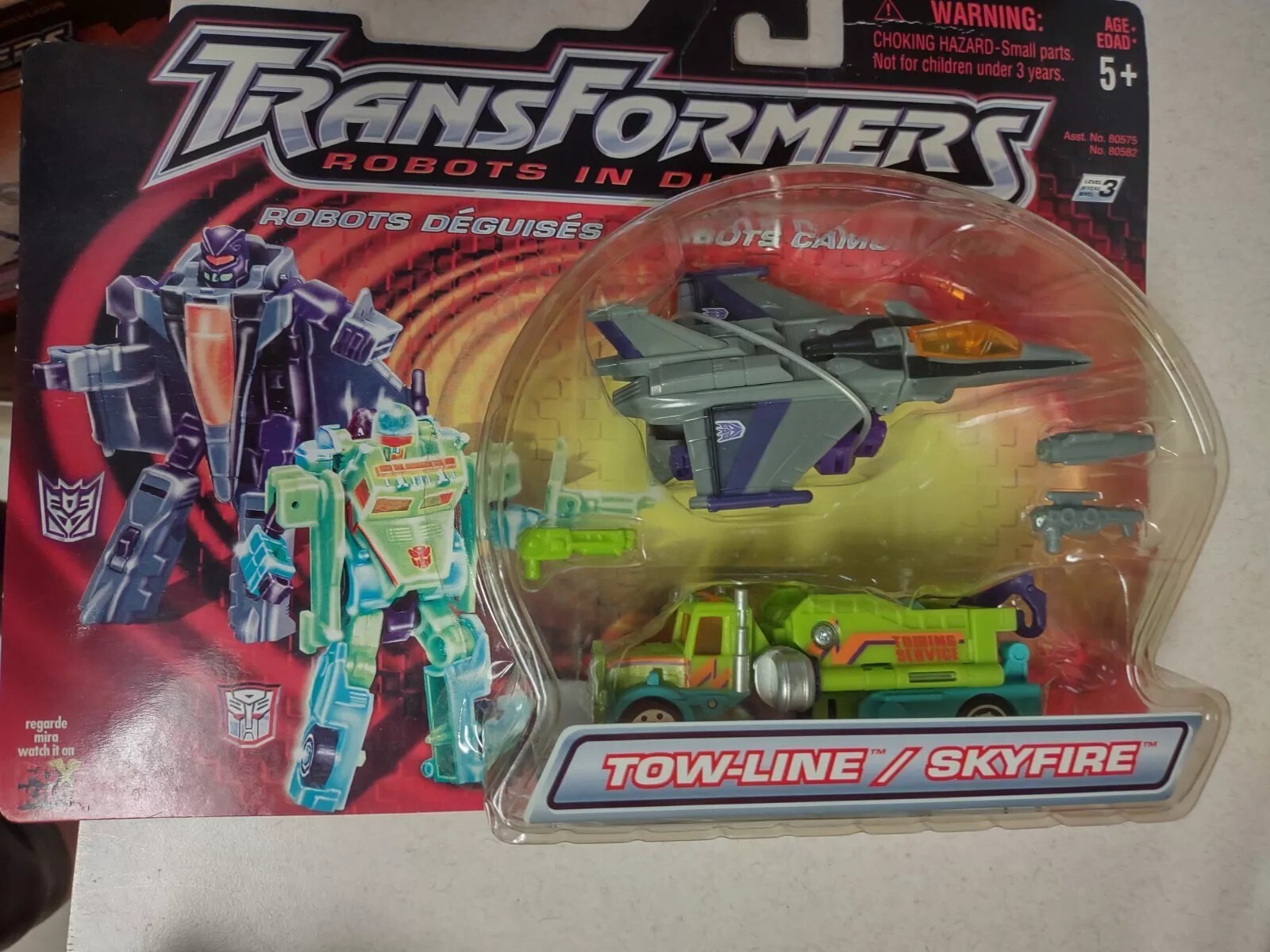 Sealed 2001 Transformers Robots In Disguise Tow-line / Skyfire RiD MOSC