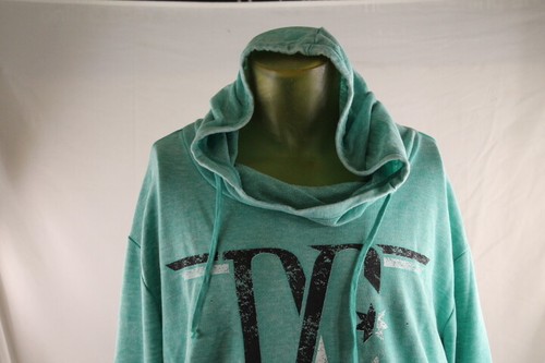 DC SHOES WOMEN'S LIGHT GREEN PULL OVER HOODED SWEATSHIRT/HOODIE size Medium - Picture 4 of 4