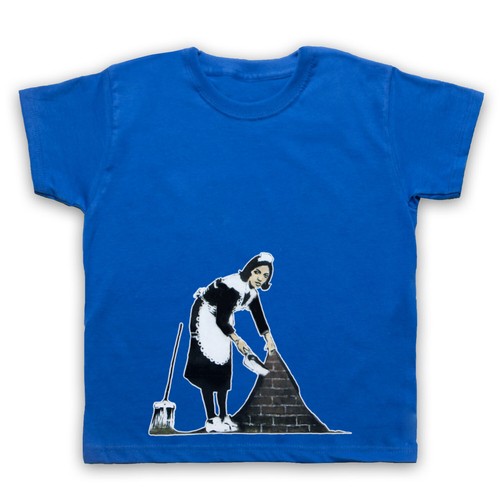 BANKSY MAID UNOFFICIAL GRAFFITI STREET ART PRINT ARTIST KIDS CHILDS T-SHIRT - Picture 7 of 20