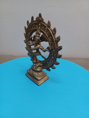 Vintage Brass Shiva Nataraja Lord Of Dance Hindu Goddess Statue Figurine 6” Tall - Bild 4 von 14