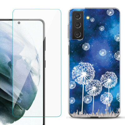 TPU Case for Samsung Galaxy S21 FE 5G, w/ Tempered Glass - Dandelion Stars