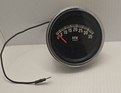 #ad Cylinder Truck Tachometer Gauge 0 35 RPM Analog Black Dial Red Needle PM Gen $77.99