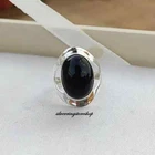 Black Onyx 925 Sterling Silver Wide Band& Spinner Ring Handmade Ring All Size