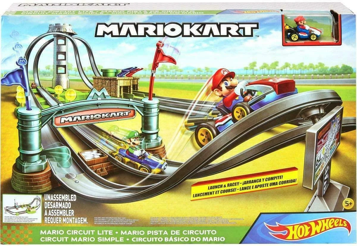 BRAND NEW MATTEL HOT WHEELS MARIO CIRCUIT LITE TRACK SET W MARIO