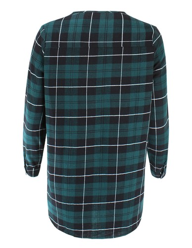 Women's Long Sleeve V-Neck Lace Up Front Flannel Plaid Top Shirt S M L - Picture 23 of 37