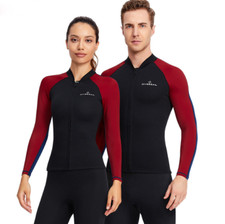 Women Men 1.5mm Neoprene Diving Coat Jacket Scuba Jump Surf Swim Wetsuits Tops