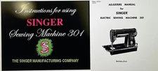 Large Deluxe-Edition Instructions Singer 301 301A Manual Sewing Service & Parts