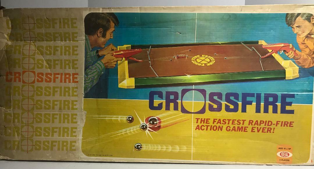 Vintage 1971 Crossfire Ball Bearing Shooting 2-Person Game Ideal