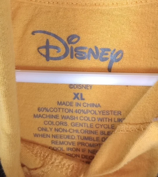 Disney Top Womans Xl Yellow Lion King Theme Long Sleeve Hooded Crop - Image 3 of 4